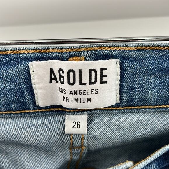 Agolde Women's Sophie High Rise Distressed Skinny Jeans - Dare - 26 - Picture 4 of 8